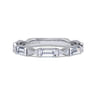Fancy Wedding Ring in 14k White Gold with Baguette Natural Diamond at Gabriel & Co.