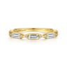 Fancy Wedding Ring in 14k Yellow Gold with Baguette Natural Diamond at Gabriel & Co.