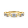 Fancy Wedding Ring in 14k Yellow Gold with Baguette Natural Diamond at Gabriel & Co.
