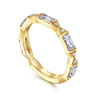 Fancy Wedding Ring in 14k Yellow Gold with Baguette Natural Diamond at Gabriel & Co.