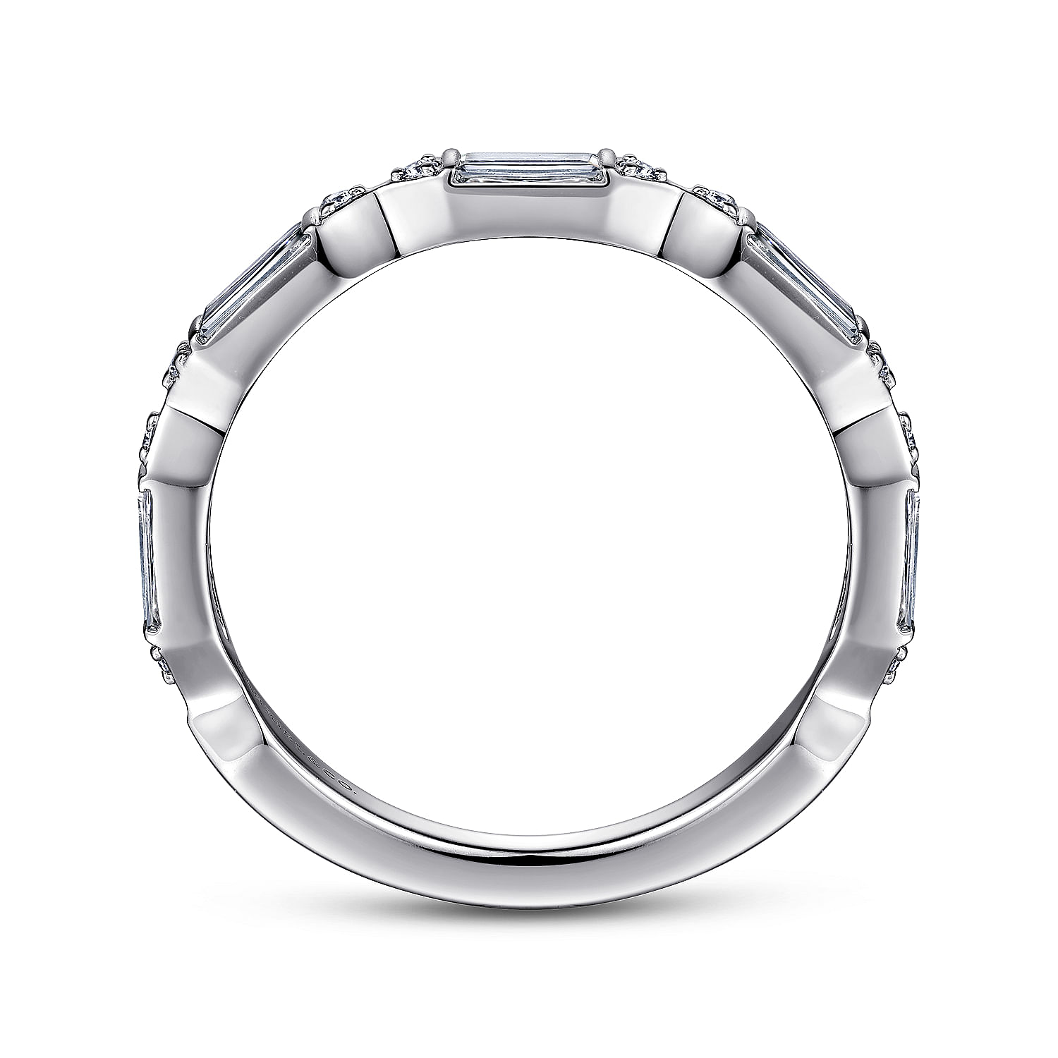 Porta - Platinum Channel Set Baguette and Round Diamond Anniversary Band