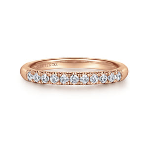 Portofino - 14K Rose Gold 11 Stone French Pave Diamond Wedding Band