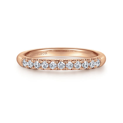Portofino - 14K Rose Gold 11 Stone French Pave Diamond Wedding Band