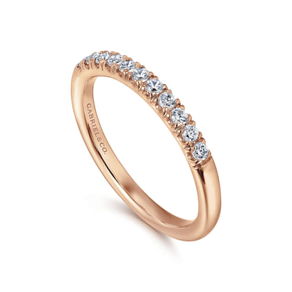 Portofino - 14K Rose Gold 11 Stone French Pave Diamond Wedding Band