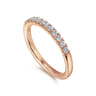 Straight Wedding Ring in 14k Rose Gold with Round Natural Diamond at Gabriel & Co.