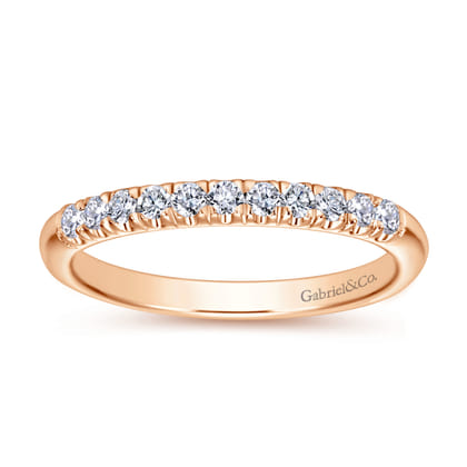 Portofino - 14K Rose Gold 11 Stone French Pave Diamond Wedding Band