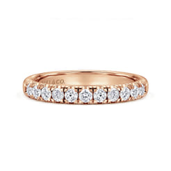 Portofino - 14K Rose Gold 11 Stone French Pave Diamond Wedding Band