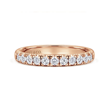 Portofino - 14K Rose Gold 11 Stone French Pave Diamond Wedding Band