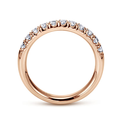 Portofino - 14K Rose Gold 11 Stone French Pave Diamond Wedding Band