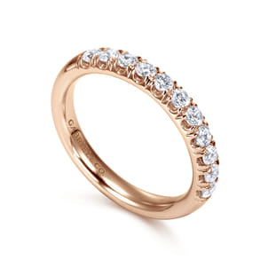 Portofino - 14K Rose Gold 11 Stone French Pave Diamond Wedding Band