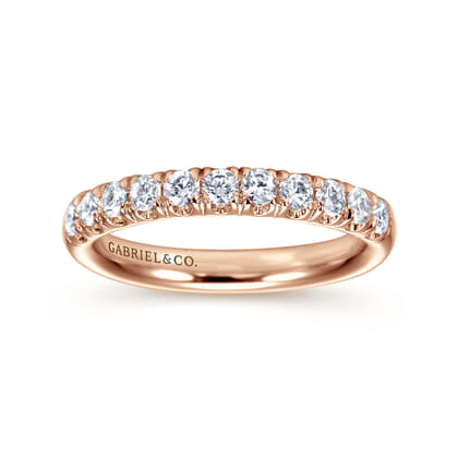 Portofino - 14K Rose Gold 11 Stone French Pave Diamond Wedding Band
