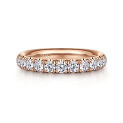 Portofino - 14K Rose Gold 11 Stone French Pave Diamond Wedding Band