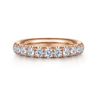 Portofino - 14K Rose Gold 11 Stone French Pave Diamond Wedding Band