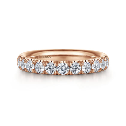 Portofino - 14K Rose Gold 11 Stone French Pave Diamond Wedding Band