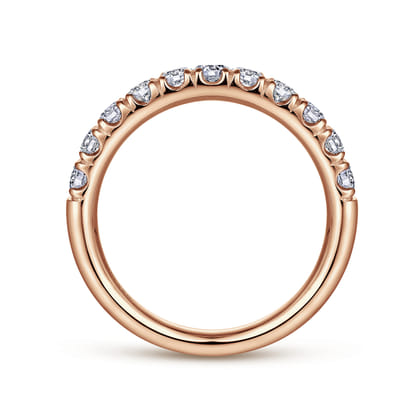 Portofino - 14K Rose Gold 11 Stone French Pave Diamond Wedding Band
