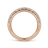 Straight Wedding Ring in 14k Rose Gold with Round Natural Diamond at Gabriel & Co.