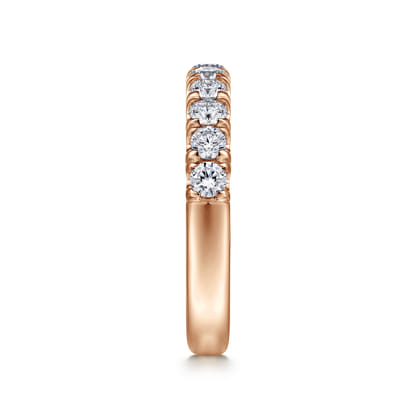 Portofino - 14K Rose Gold 11 Stone French Pave Diamond Wedding Band