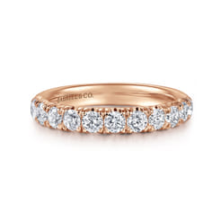 Portofino - 14K Rose Gold 11 Stone French Pave Diamond Wedding Band