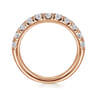 Straight Wedding Ring in 14k Rose Gold with Round Natural Diamond at Gabriel & Co.