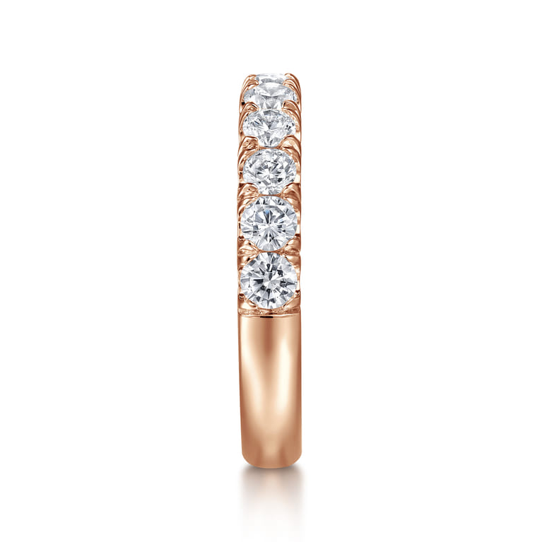 Straight Wedding Ring in 14k Rose Gold with Round Natural Diamond at Gabriel & Co. - Shot 4