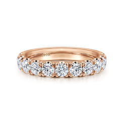 Portofino - 14K Rose Gold 11 Stone French Pave Set Diamond Wedding Band