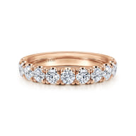 Portofino - 14K Rose Gold 11 Stone French Pave Set Diamond Wedding Band
