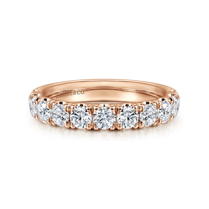 Portofino - 14K Rose Gold 11 Stone French Pave Set Diamond Wedding Band