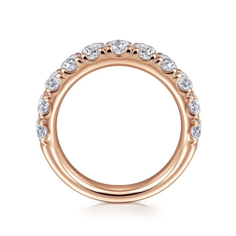 Straight Wedding Ring in 14k Rose Gold with Round Natural Diamond at Gabriel & Co. - Shot 2