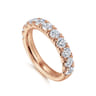 Straight Wedding Ring in 14k Rose Gold with Round Natural Diamond at Gabriel & Co.