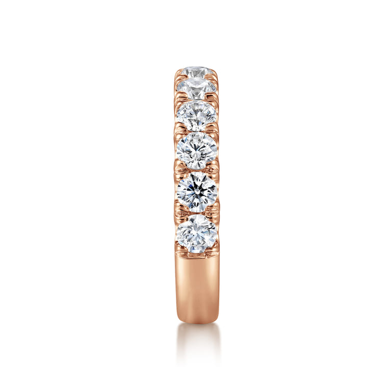 Straight Wedding Ring in 14k Rose Gold with Round Natural Diamond at Gabriel & Co. - Shot 4