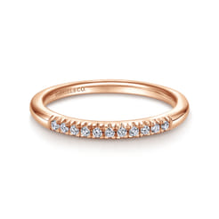 Portofino - 14K Rose Gold 11 Stone French Pave Set Diamond Wedding Band