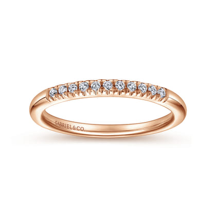 Portofino - 14K Rose Gold 11 Stone French Pave Set Diamond Wedding Band