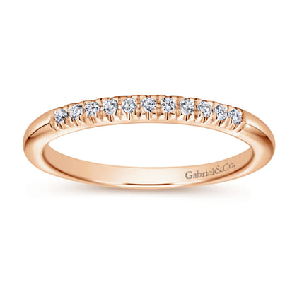 Portofino - 14K Rose Gold 11 Stone French Pave Set Diamond Wedding Band