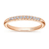 Straight Wedding Ring in 14k Rose Gold with Round Natural Diamond at Gabriel & Co.