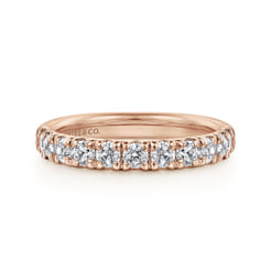 Portofino - 14K Rose Gold French Pave Set Diamond Wedding Band