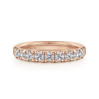 Portofino - 14K Rose Gold French Pave Set Diamond Wedding Band