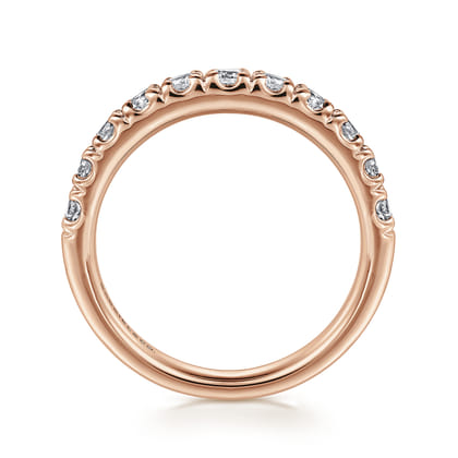 Portofino - 14K Rose Gold French Pave Set Diamond Wedding Band
