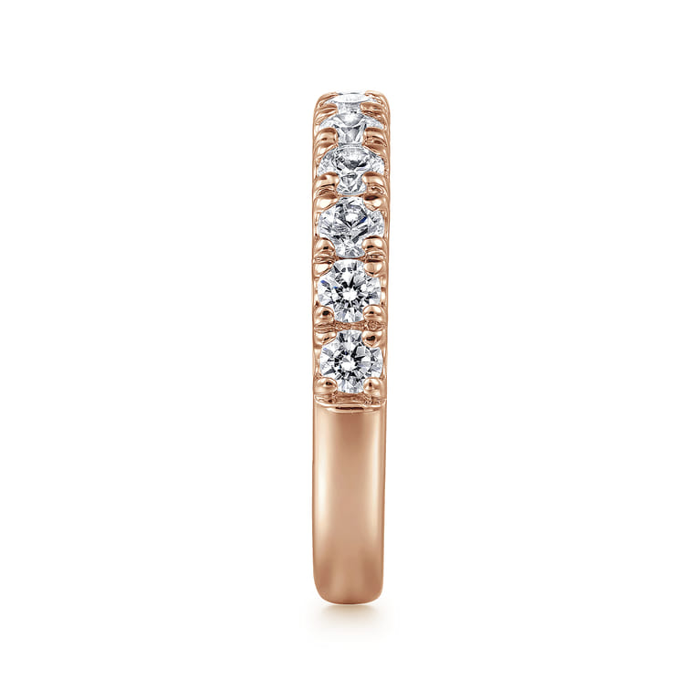 Straight Wedding Ring in 14k Rose Gold with Round Natural Diamond at Gabriel & Co. - Shot 4