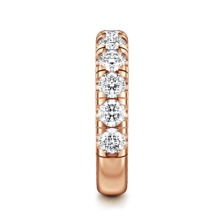 Straight Wedding Ring in 14k Rose Gold with Round Natural Diamond at Gabriel & Co. - Shot 4