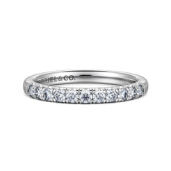Portofino - 14K White Gold 11 Stone French Pave Diamond Anniversary Band