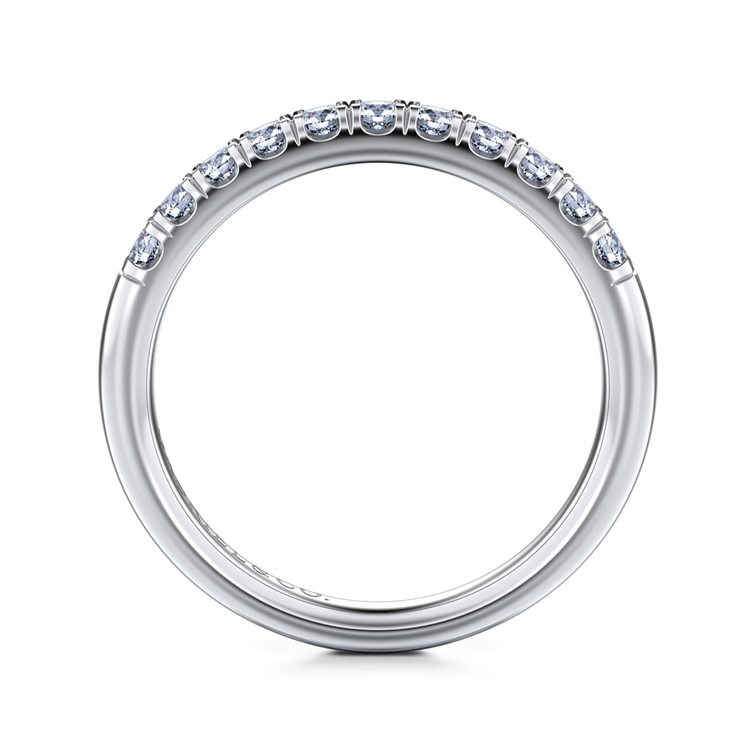 Portofino - 14K White Gold 11 Stone French Pave Diamond Anniversary Band
