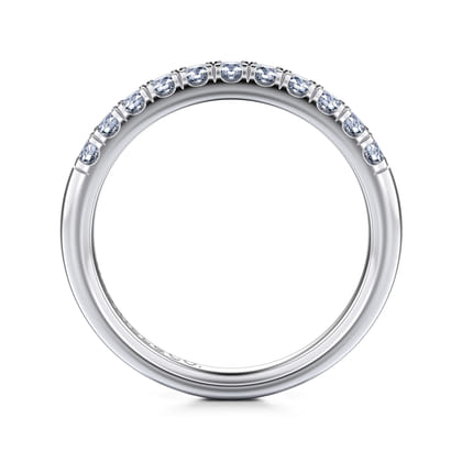 Portofino - 14K White Gold 11 Stone French Pave Diamond Anniversary Band