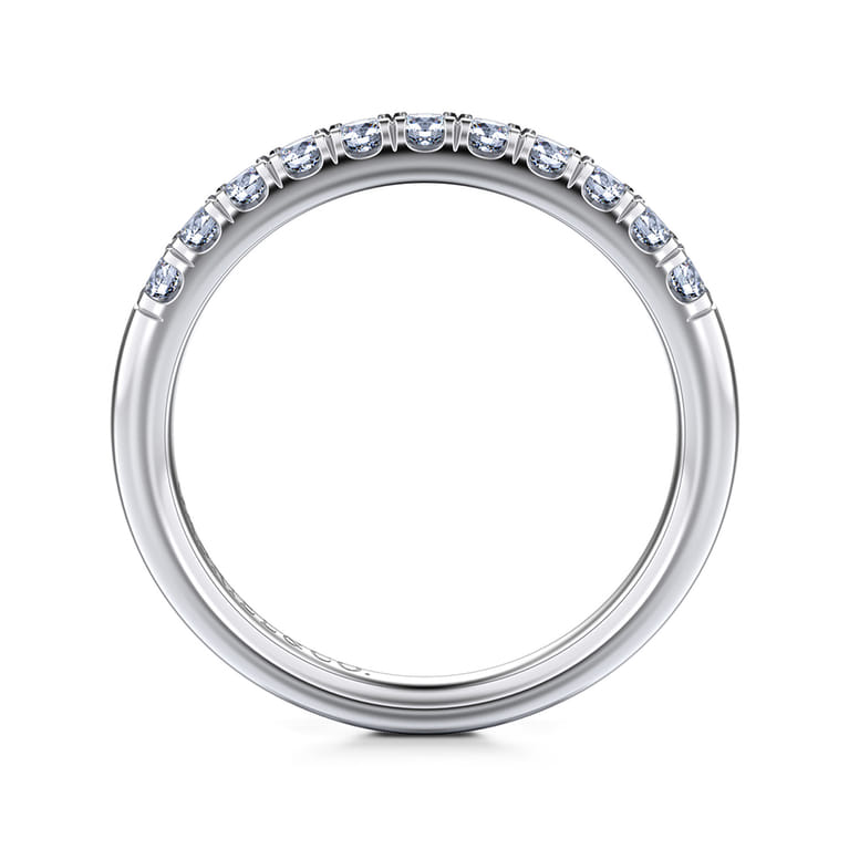 Straight Wedding Ring in 14k White Gold with Round Natural Diamond at Gabriel & Co. - Shot 2
