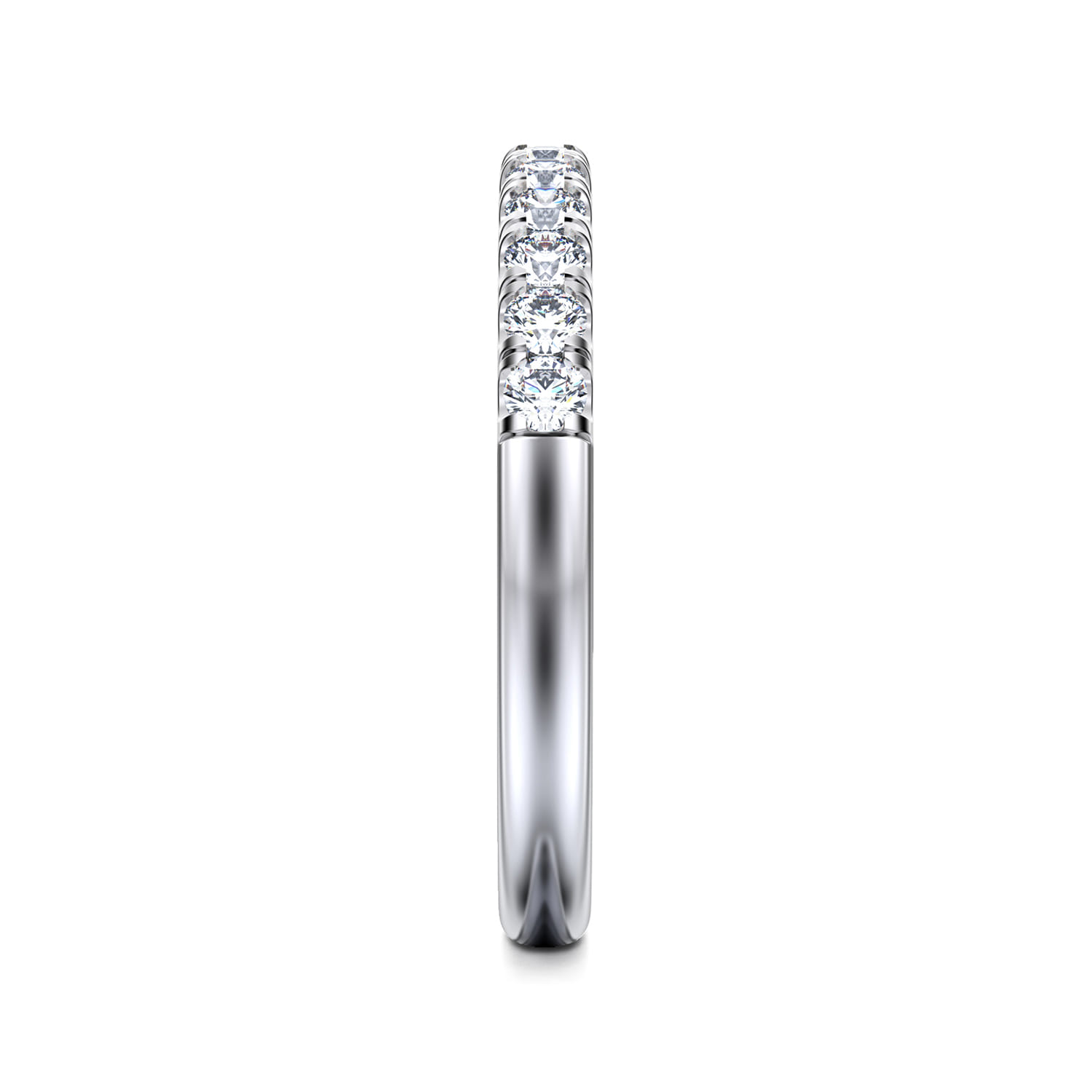 Portofino - 14K White Gold 11 Stone French Pave Diamond Anniversary Band
