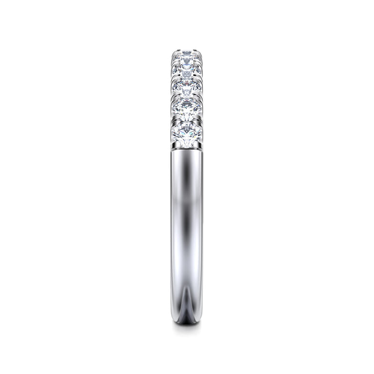 Straight Wedding Ring in 14k White Gold with Round Natural Diamond at Gabriel & Co. - Shot 4