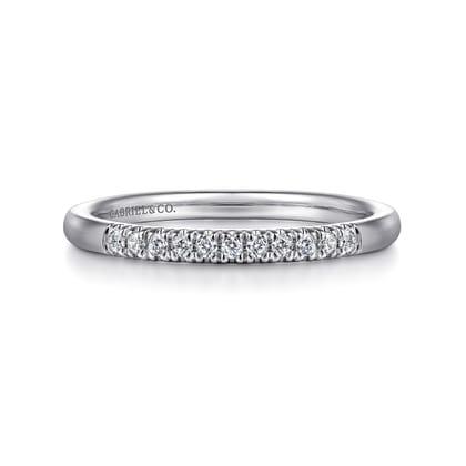 Portofino - 14K White Gold 11 Stone French Pave Diamond Wedding Band