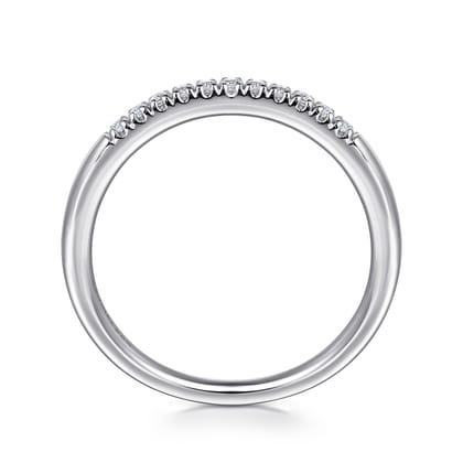 Portofino - 14K White Gold 11 Stone French Pave Diamond Wedding Band