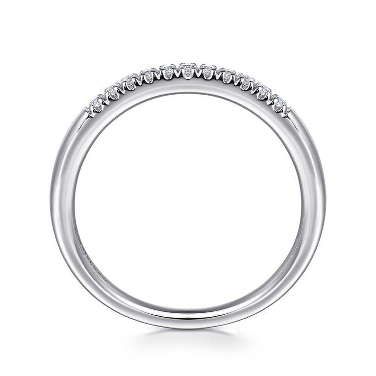 Straight Wedding Ring in 14k White Gold with Round Natural Diamond at Gabriel & Co. - Shot 2