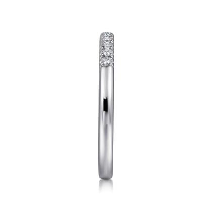 Portofino - 14K White Gold 11 Stone French Pave Diamond Wedding Band
