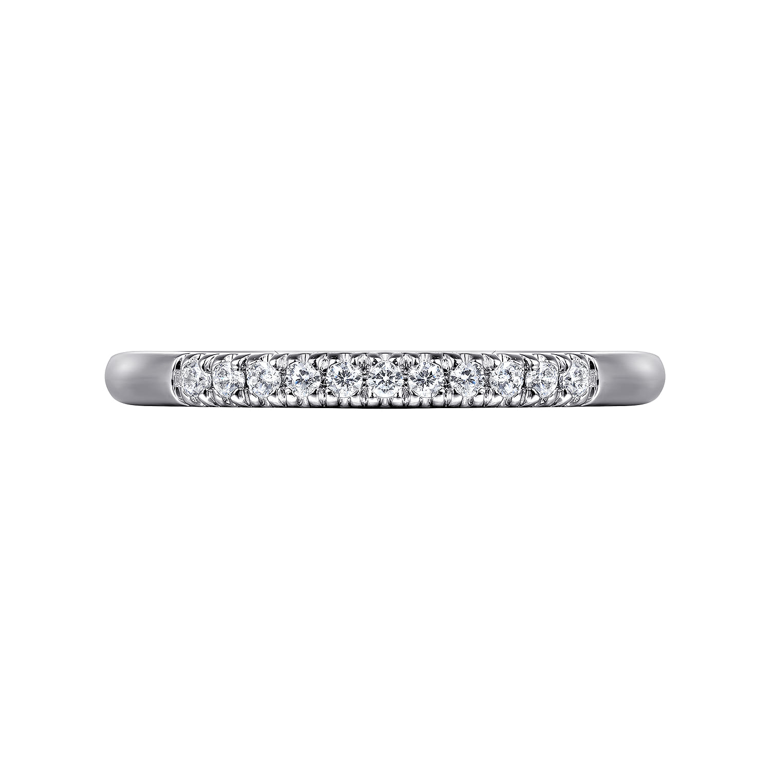 Straight Wedding Ring in 14k White Gold with Round Natural Diamond at Gabriel & Co. - Shot 6